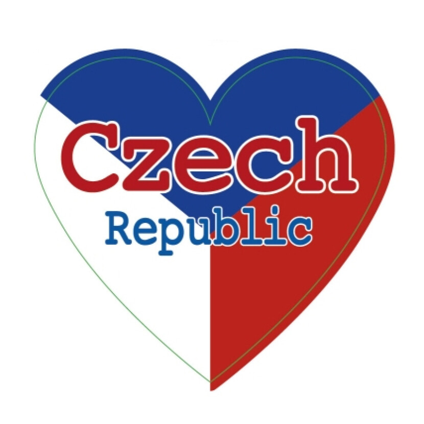 Samolepka vlajka Česká republika Srdce 5,6 x 6 cm - barevná