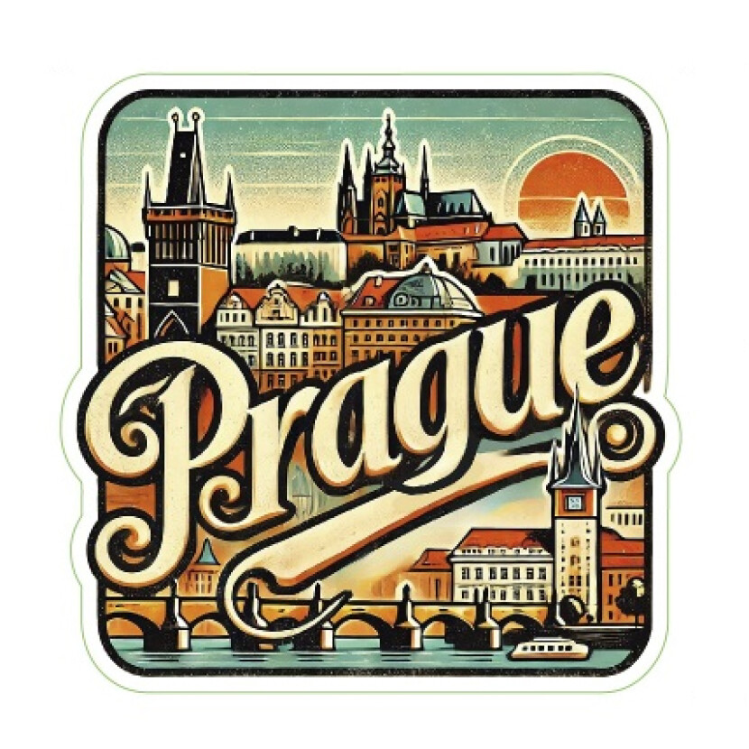 Samolepka ČR Prague 6 x 6 cm - barevná