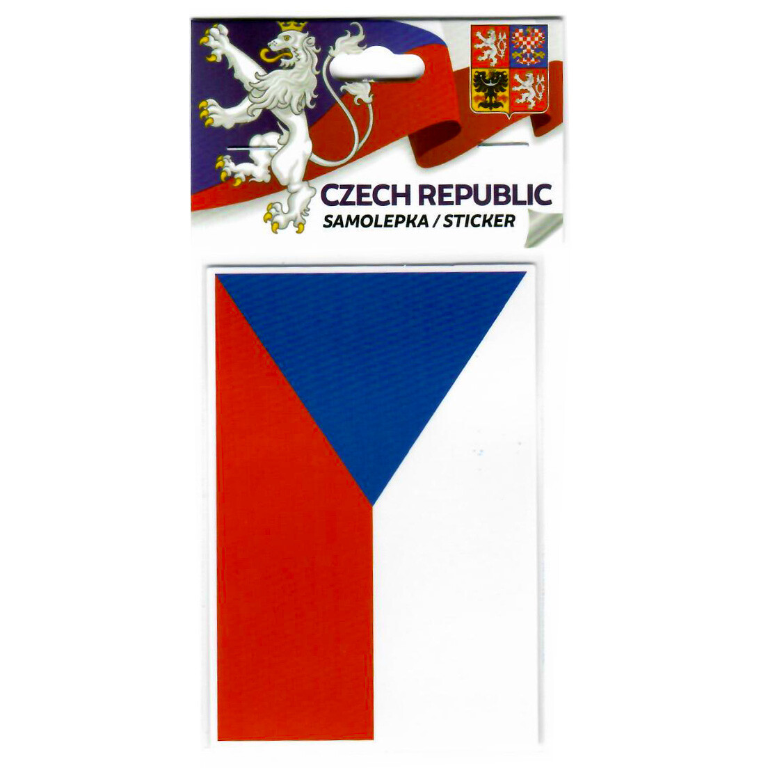 Samolepka s vlajkou České republiky 8,5 x 6 cm - barevná