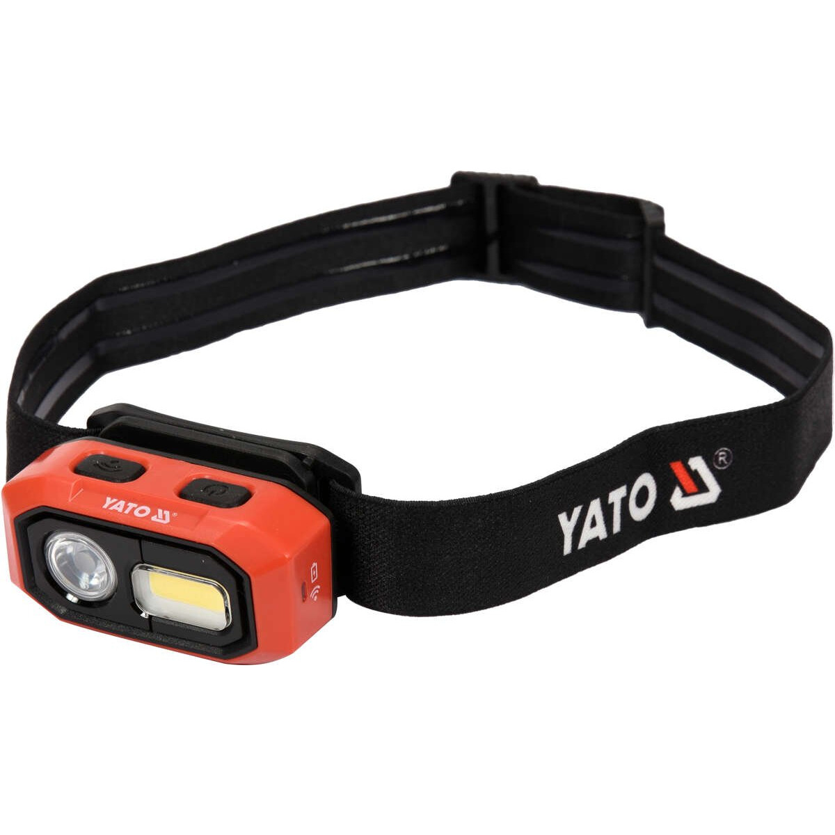 Svítilna čelovka Yato COB/OSRAM LED 480lm - černá-červená