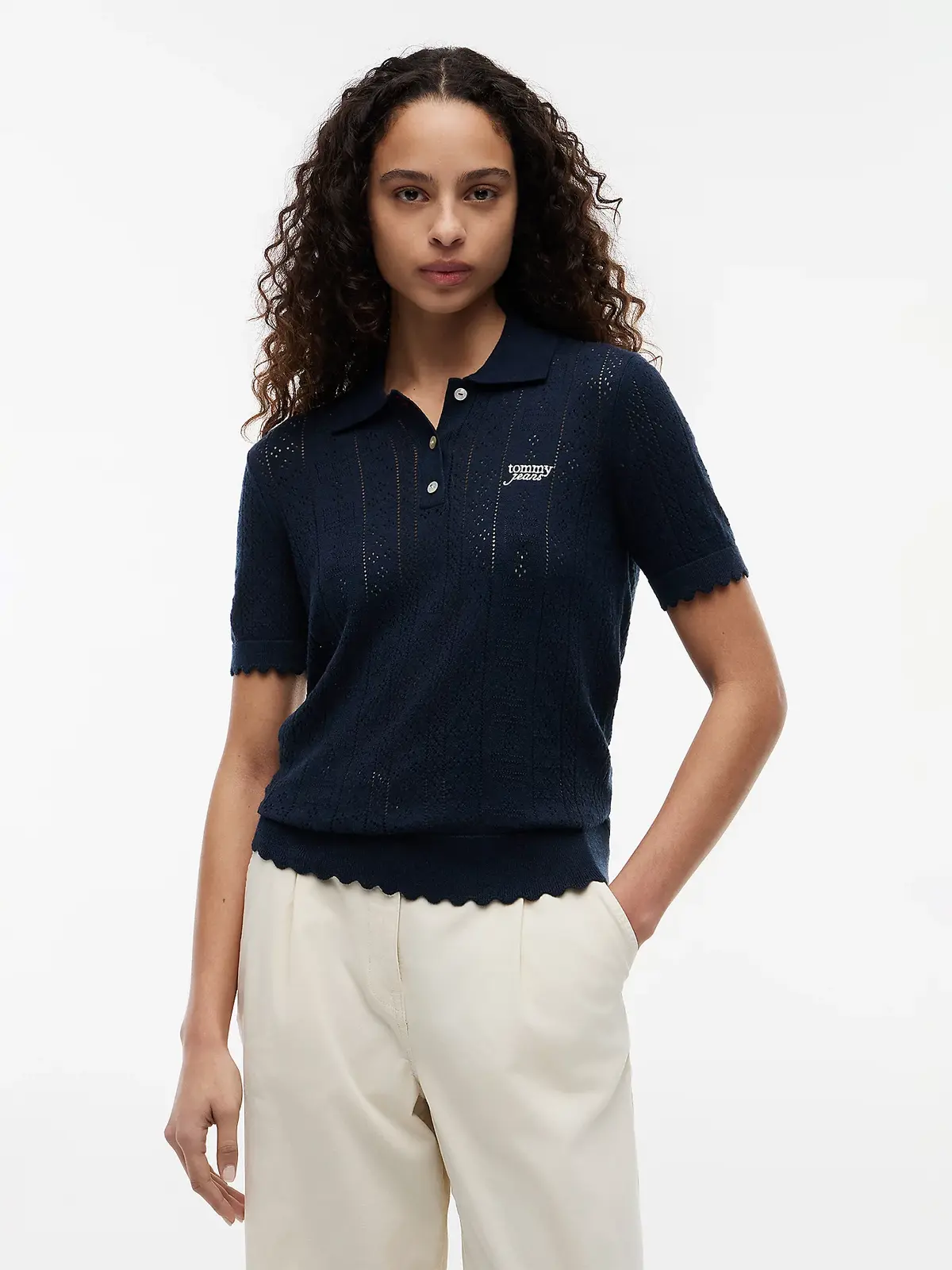 Tommy Jeans dámské svetrové polo tričko DW0DW22932-C1G S