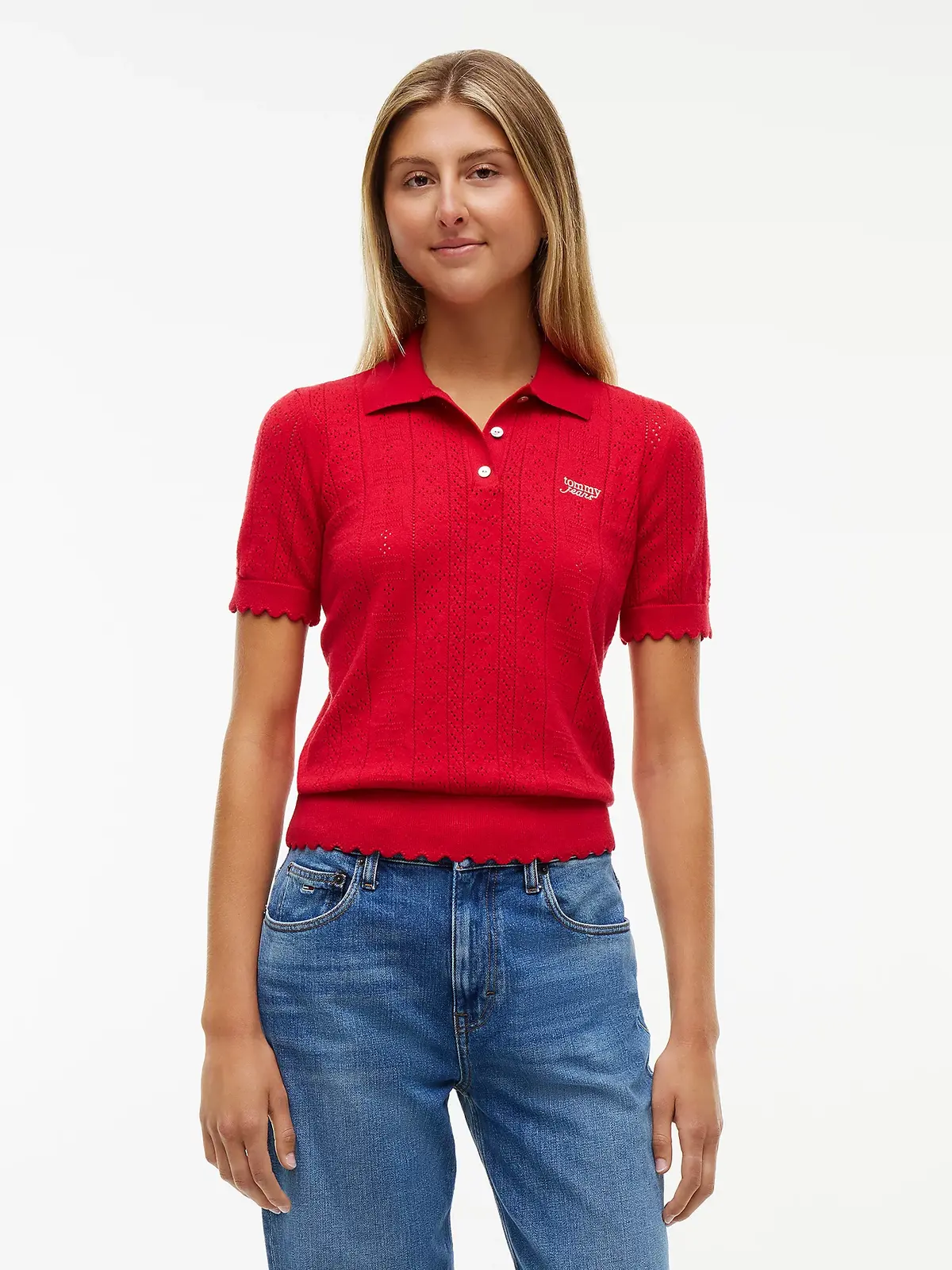 Tommy Jeans dámské svetrové polo tričko DW0DW22932-XK9 M