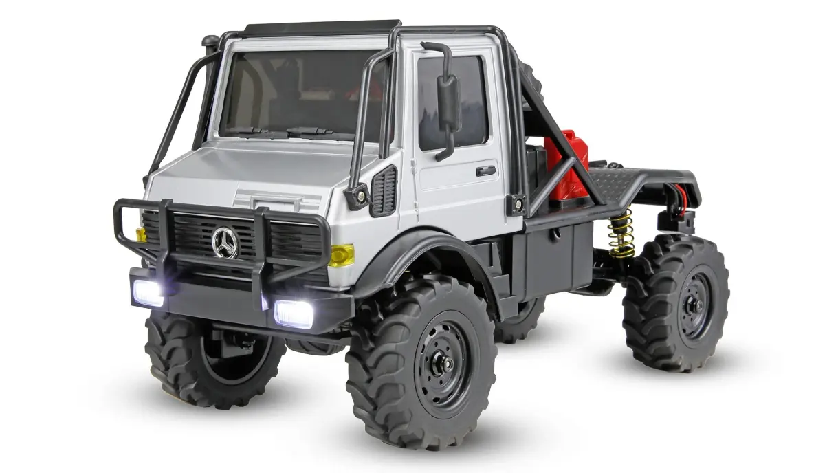 AMEWI Trade e.K. RC model Mercedes-Benz Unimog U4000 Crawler 4WD 1:18 RTR proporcionální šedý
