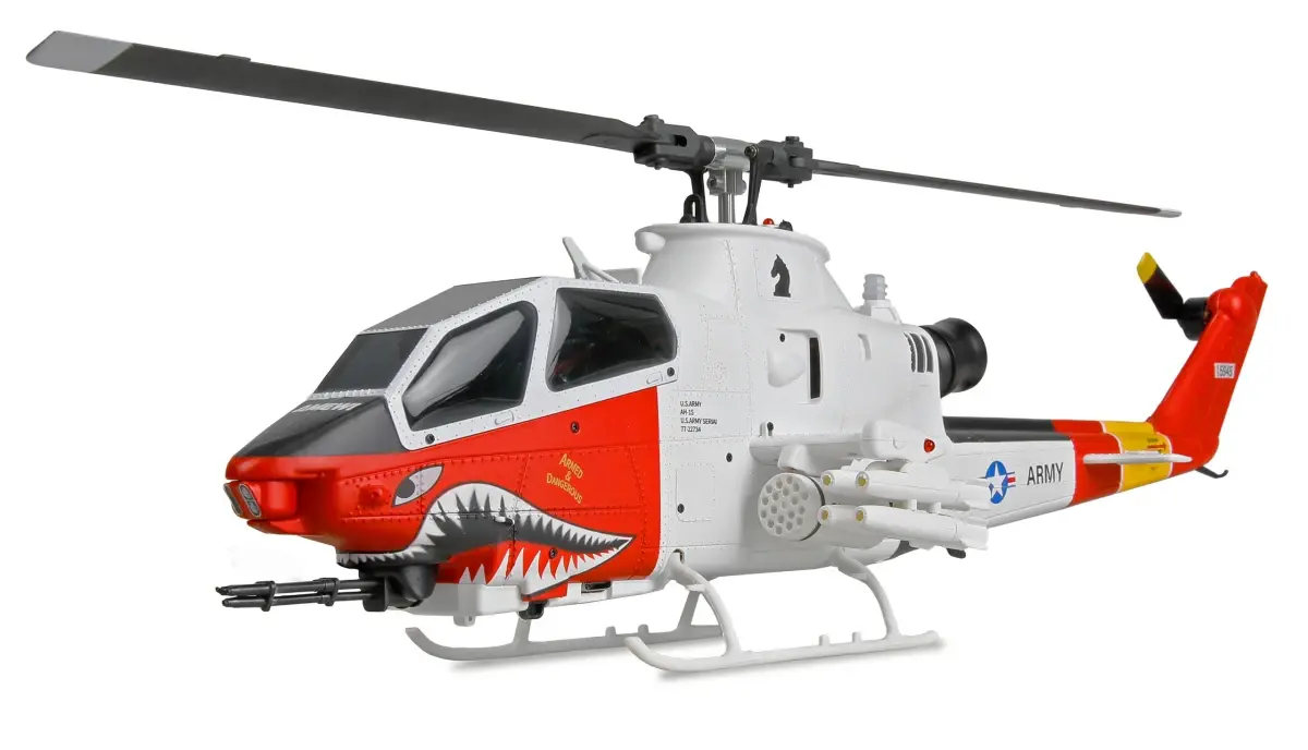 AMEWI Trade e.K. RC vrtulník Bell AH-1 Arctic Cobra 6ti kanálový 3D/6G RTF sada 1:34 se střídavými motory