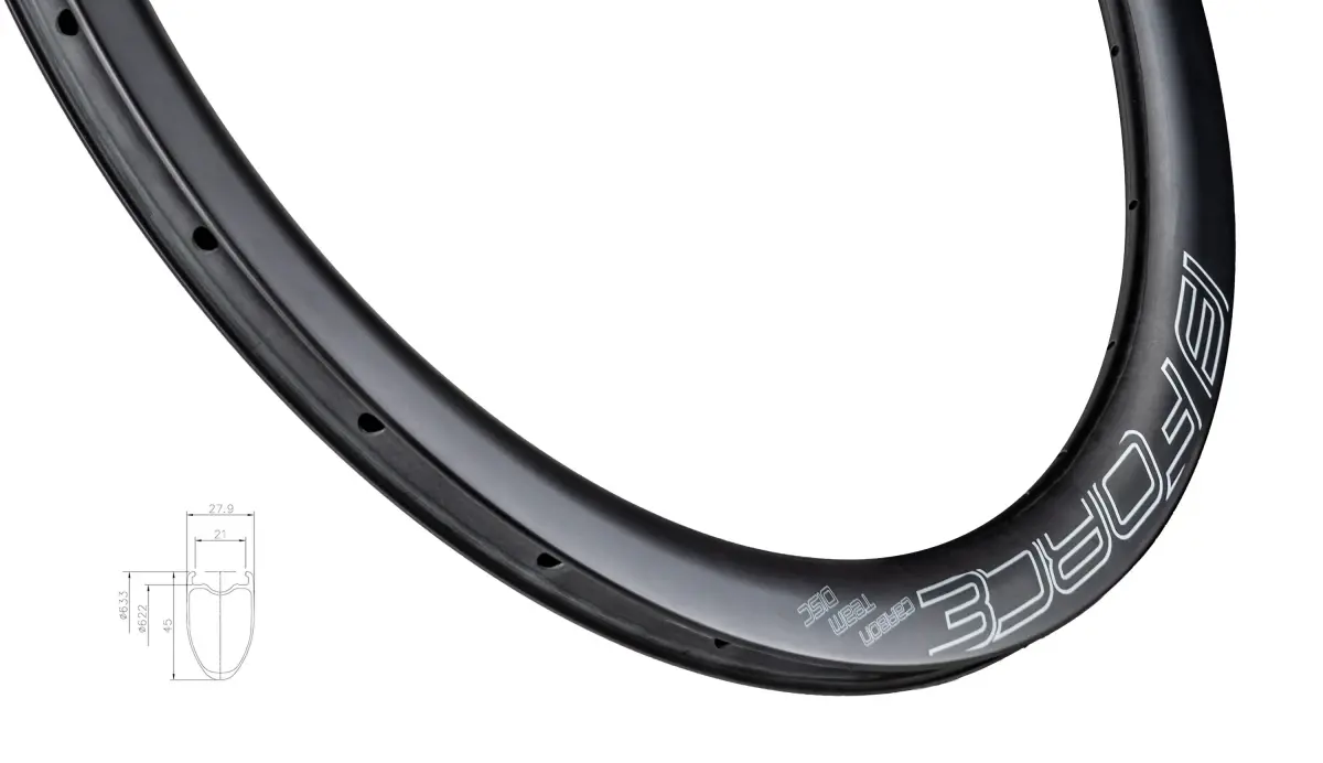 Force Ráfek siln.plášť. KARBON DISC 45mm P, 24 děr