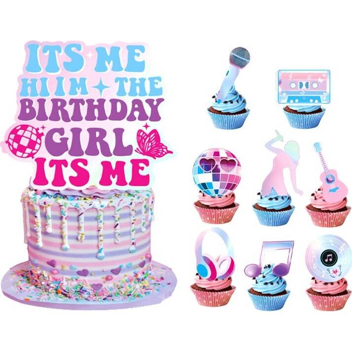 Zápich na dort a muffiny Birthday Girl 25ks - Cakesicq