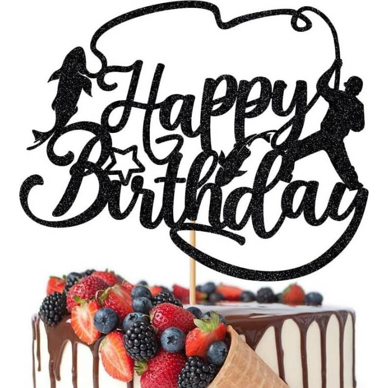 Zápich na dort Happy Birthday rybář 5ks - Cakesicq
