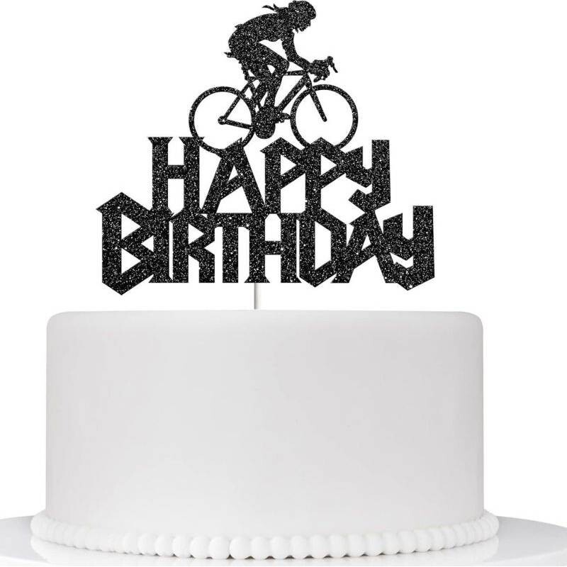 Zápich na dort Happy Birthday cyklista 10ks - Cakesicq