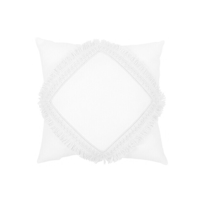 Dekorační polštář Boho s krajkou - Bílý