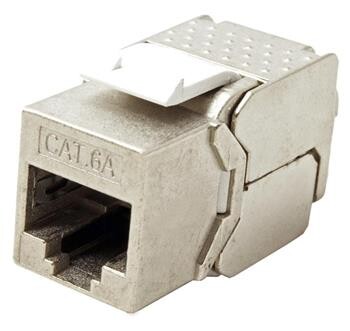 Keystone konektor RJ45 kat. 6a, stíněný, 180°, slim, montáž bez nástrojů