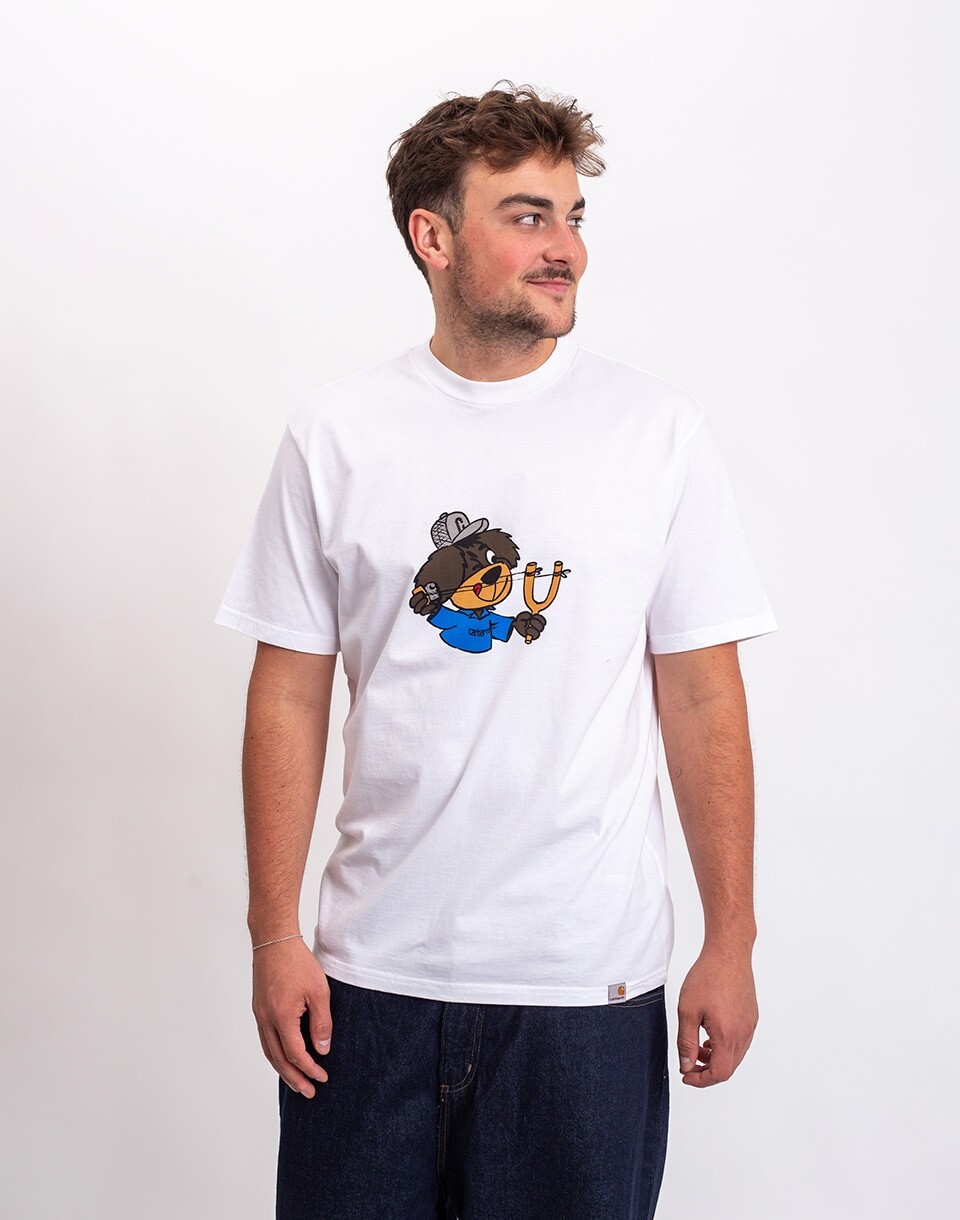 Carhartt WIP S/S Slingshot T-Shirt White heavy enzyme wash M