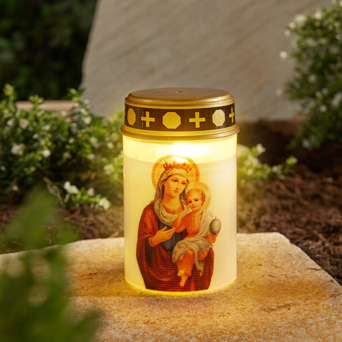 Die moderne Hausfrau LED Hřbitovní svíčka Maria