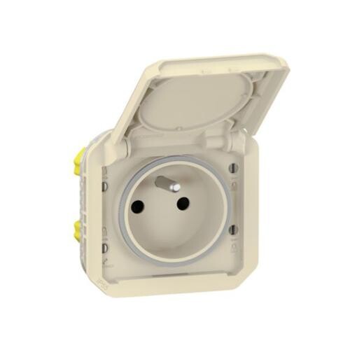 LEGRAND PLEXO 069828L zásuvka s clonkami IP55 16A vestavná jen strojek s víčkem Písek