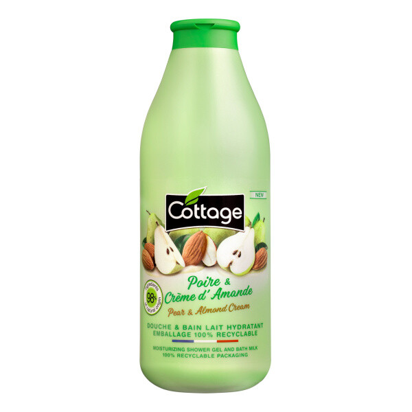 Cottage Shower Gel & Bath Milk Pear & Almond Cream sprchové gel a mléko do vany 98% přírodní 750 ml