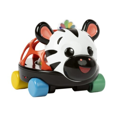 OBALL Autíčko a chrastítko 2v1 Curious Car zebra Zen? 3m+