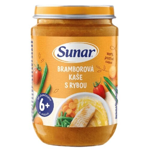 Sunar příkrm bramborová kaše s rybou 6m+, 190g
