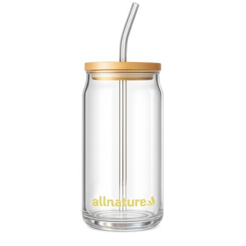 Allnature Sklenice s brčkem 480ml