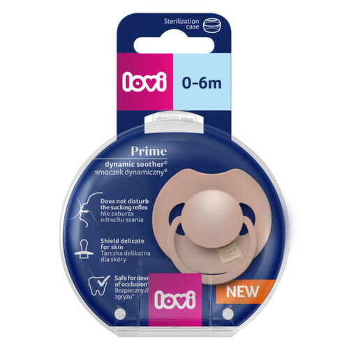 LOVI Dudlík silikonový dynamický Prime 0-6m 1ks Blush