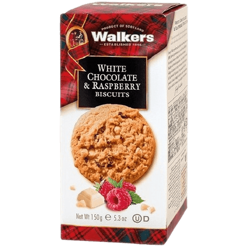 Walkers sušenky s malinami a bílou čokoládou 150g