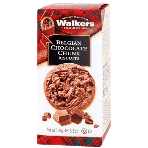 Walkers čokoládové sušenky s kousky belgické čokolády 150g