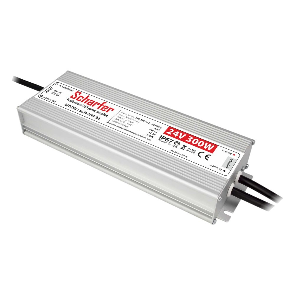 Scharfer LED napájecí zdroj Scharfer 24V 300W SLIM IP67 SCH-300-24