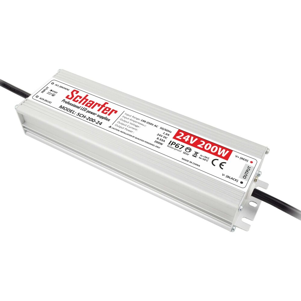 Scharfer LED napájecí zdroj Scharfer 24V 200W SLIM IP67 SCH-200-24
