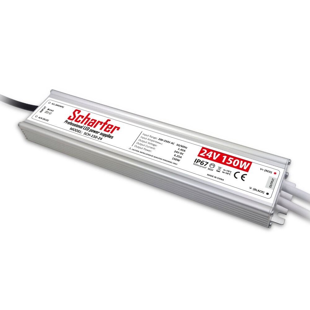Scharfer LED napájecí zdroj Scharfer 24V 150W SLIM IP67 SCH-150-24