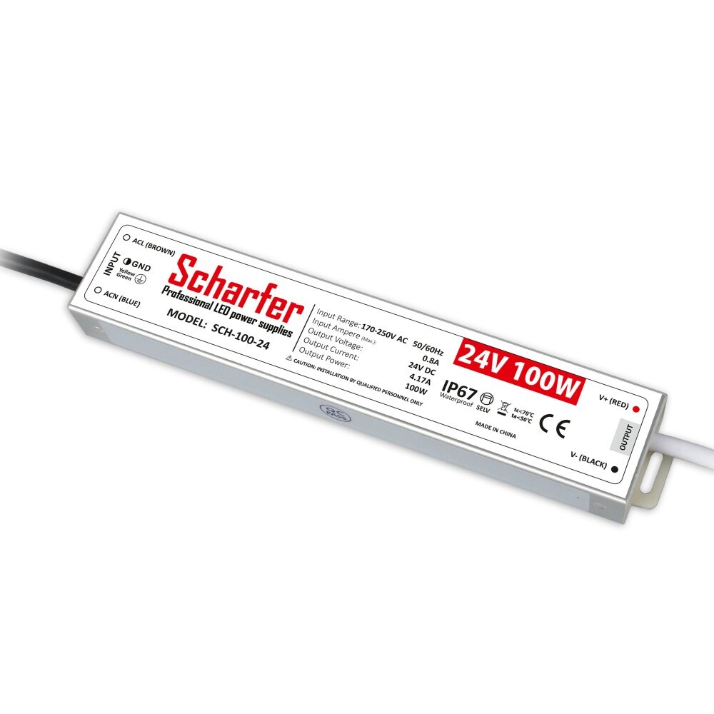 Scharfer LED napájecí zdroj Scharfer 24V 100W SLIM IP67 SCH-100-24