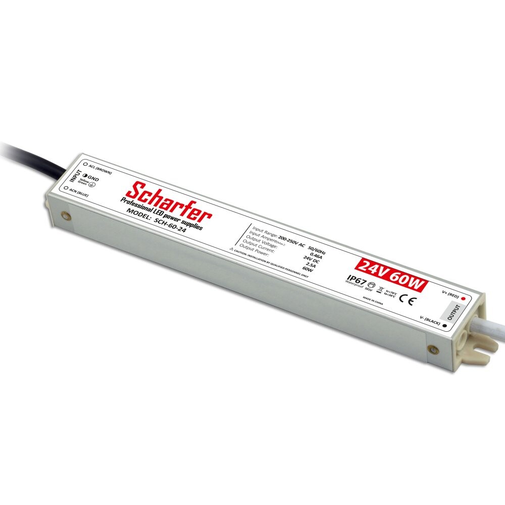 Scharfer LED napájecí zdroj Scharfer 24V 60W SLIM IP67 SCH-60-24