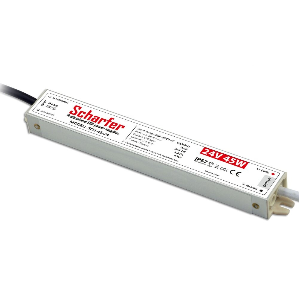 Scharfer LED napájecí zdroj Scharfer 24V 45W SLIM IP67 SCH-45-24