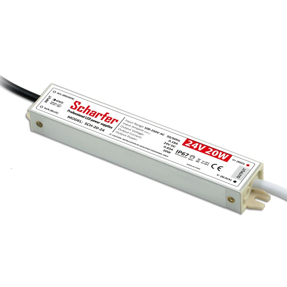 Scharfer LED napájecí zdroj Scharfer 24V 20W SLIM IP67 SCH-20-24