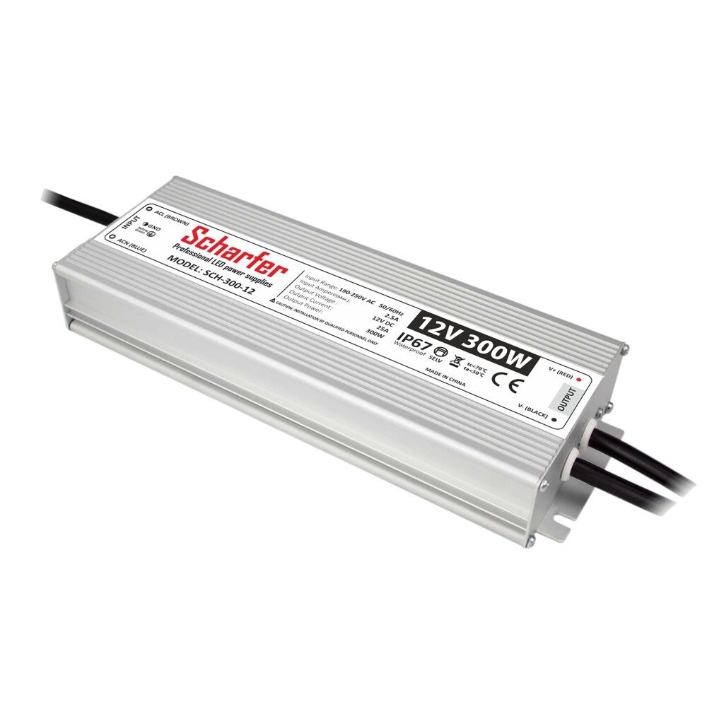 Scharfer LED napájecí zdroj Scharfer 12V 300W SLIM IP67 SCH-300-12