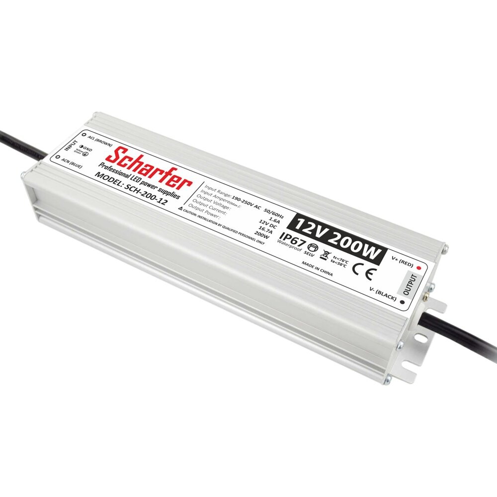Scharfer LED napájecí zdroj Scharfer 12V 200W SLIM IP67 SCH-200-12