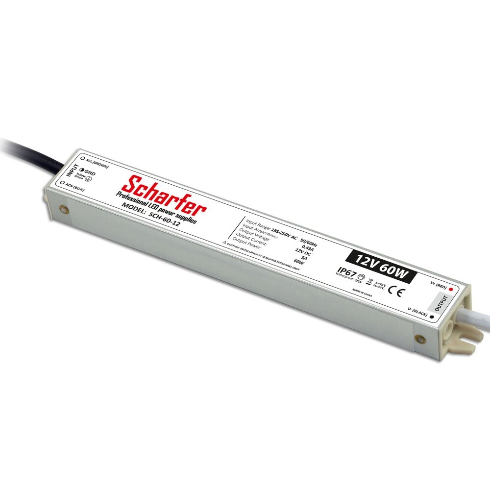 Scharfer LED napájecí zdroj Scharfer 12V 60W SLIM IP67 SCH-60-12