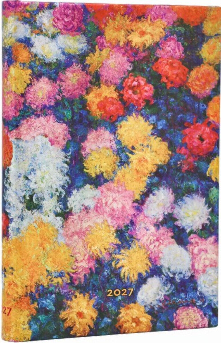 Diář Paperblanks 2027 Monet’s Chrysanthemums Maxi Horizontal - 12M, Maxi, horizontální