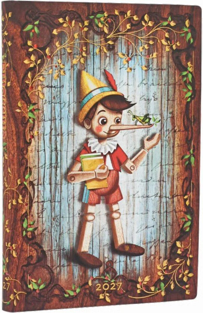 Diář Paperblanks 2027 Carlo Collodi, Pinocchio Mini Horizontal - 12M, Mini, horizontální