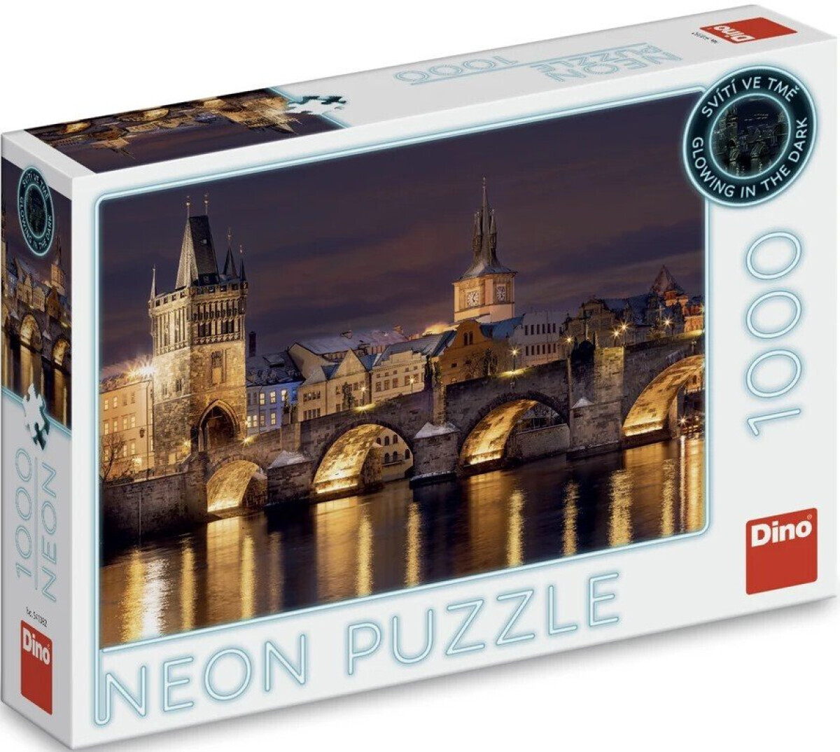 Puzzle Noční Karlův most 1000 dílků neon
