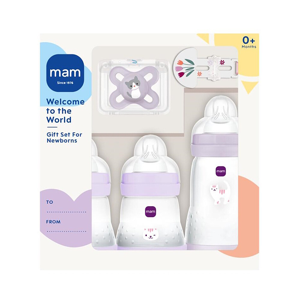 MAM Welcome to the world set dárkový kojenecký set fialový 5 kusů