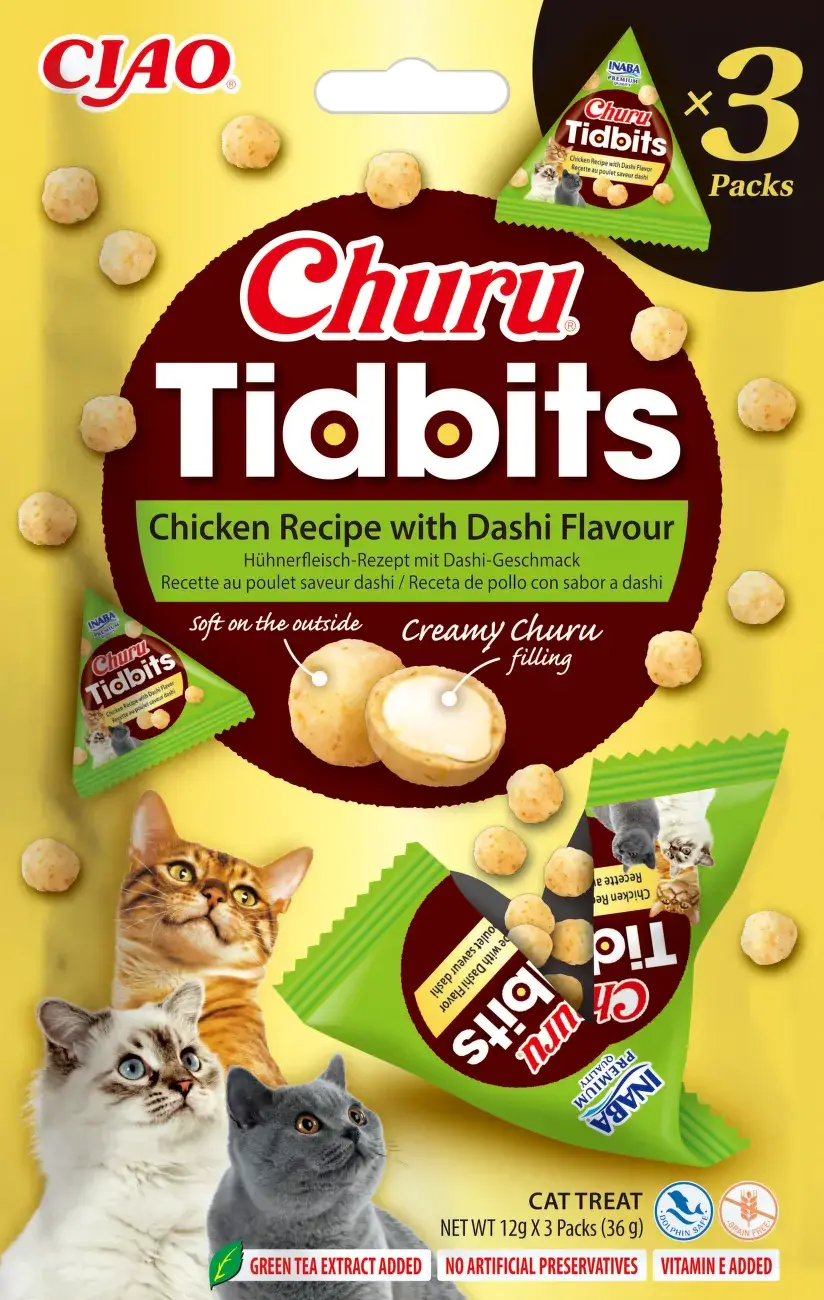 Pamlsky Churu Tidbits Chicken with Dashi flavor Recipe 3×12 g