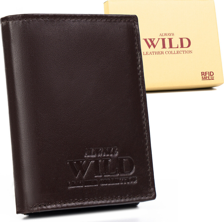 Always Wild Tmavě hnědá kožená peněženka A134 [DH] N4-P-SCR Velikost: ONE SIZE