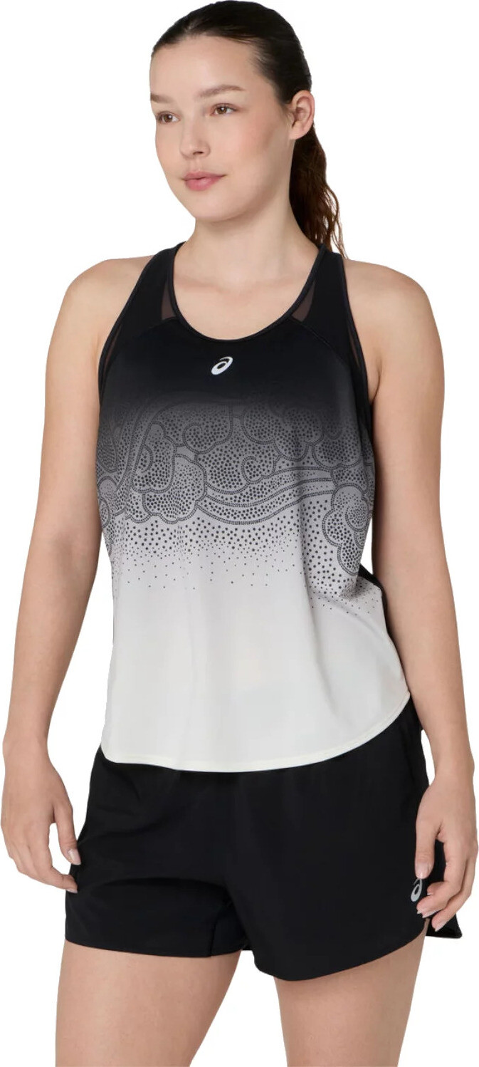 Dámské funkční běžecké tílko ASICS ROAD FADE TANK černo-krémové Velikost: L