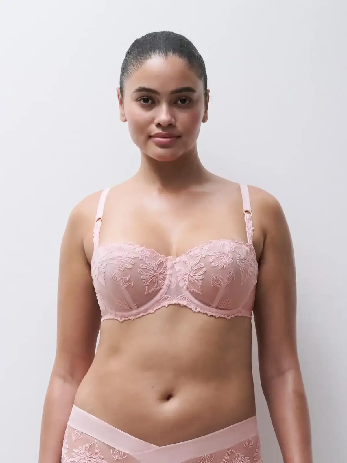 Podprsenka bardotka CHANTELLE (2605-50), Velikost 75D, Barva světle růžová