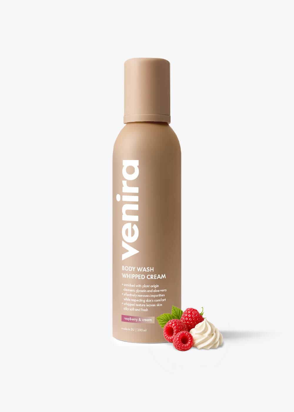 VENIRA šlehačková sprchová pěna, raspberry & cream, 200 ml