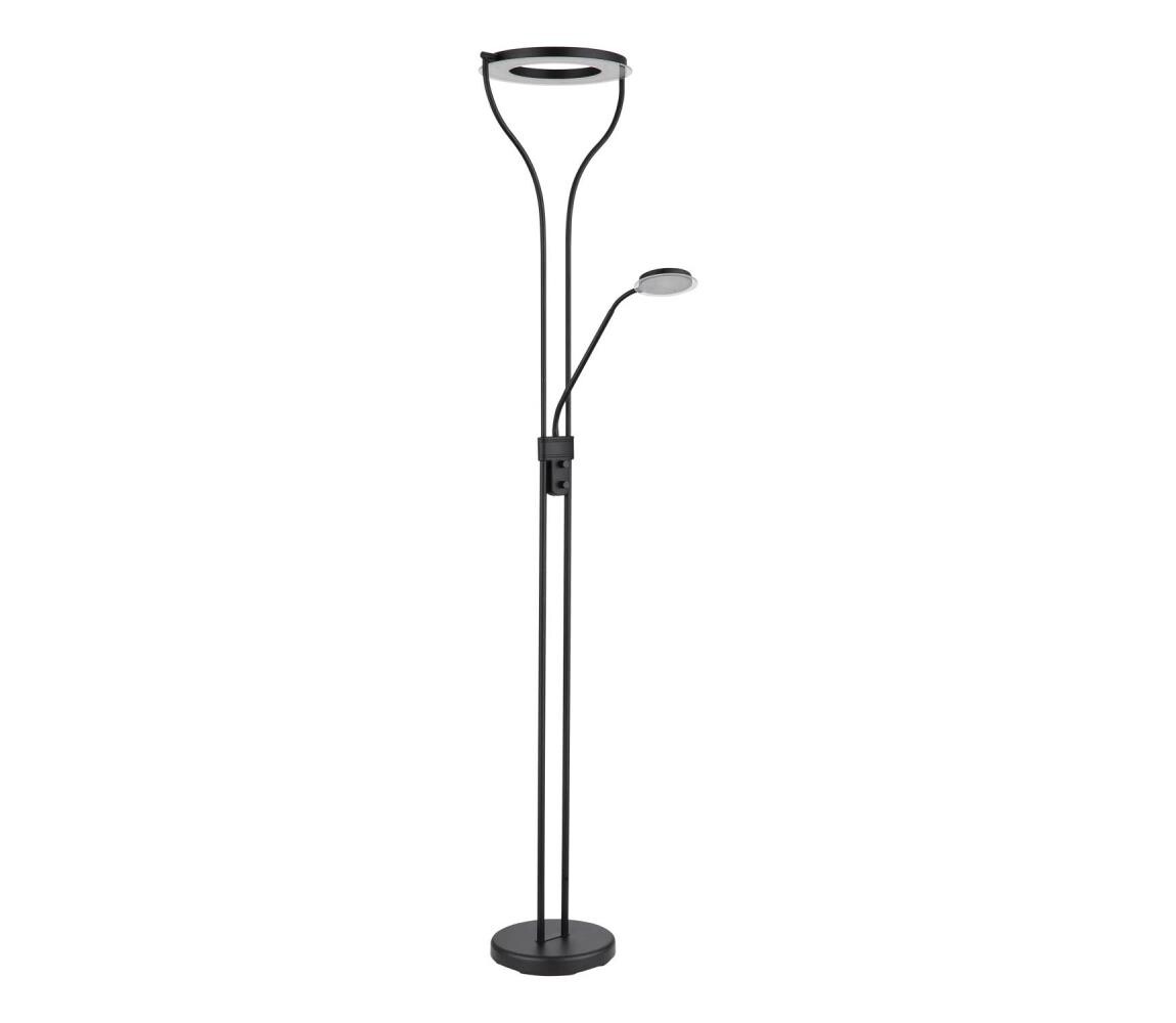 Globo 59038SD - LED Stmívatelná stojací lampa EBRO 20W/230V + 4W 3000K černá 59038SD