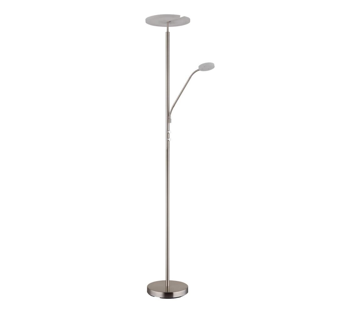 Globo 59093N - LED Stm Stojací lampa STANFORD 28W/230V + 5W 3000K lesklý chrom 59093N