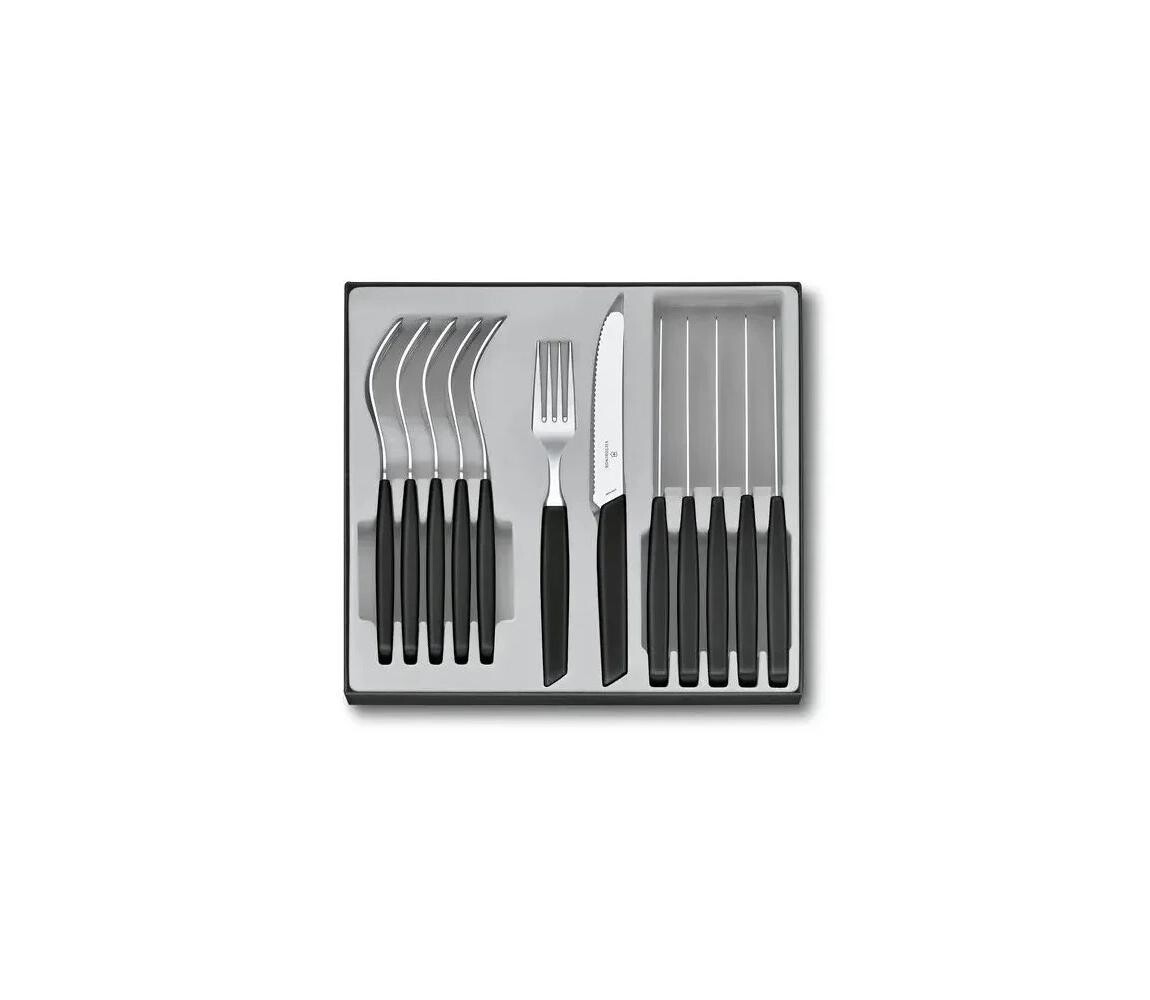 Victorinox - Sada příborů SWISS MODERN 12 ks černá 6.9093.11W.12