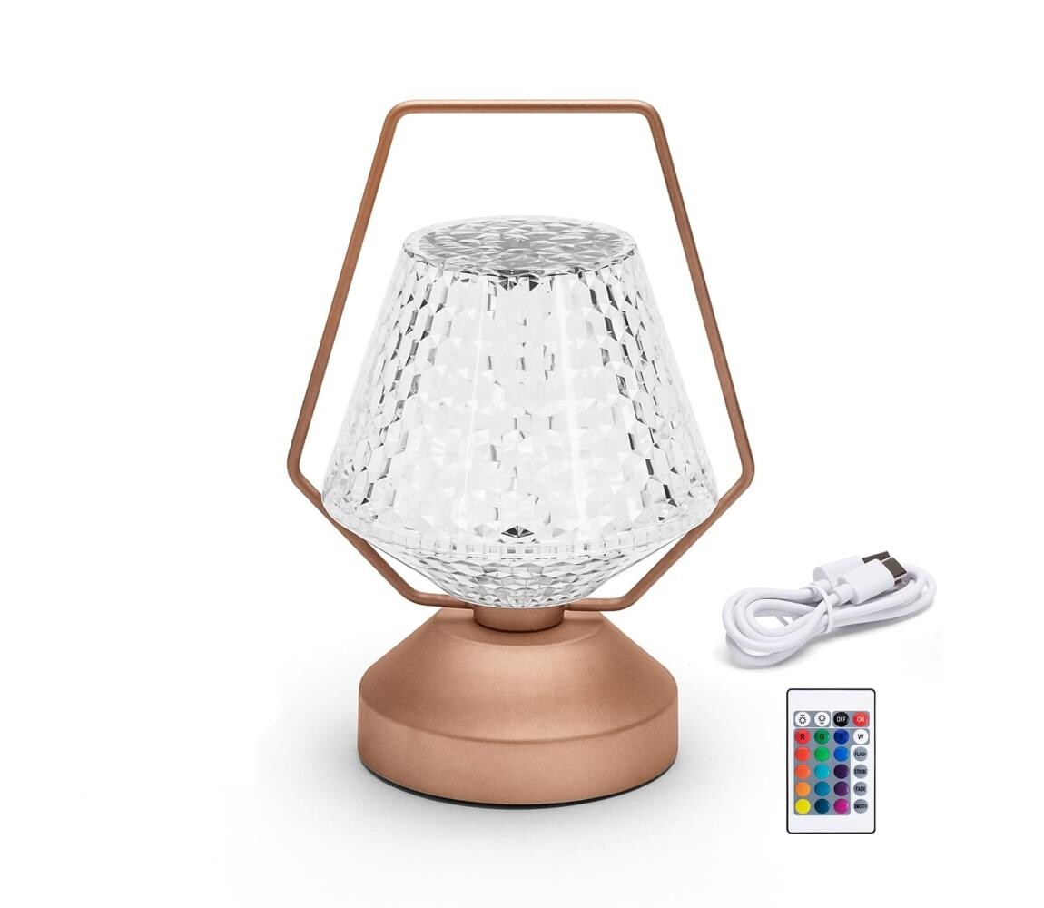 B.V. - LED RGB Stmívatelná nabíjecí stolní lampa LED/1W/5V 1800mAh 20 cm + DO B10311K8Q