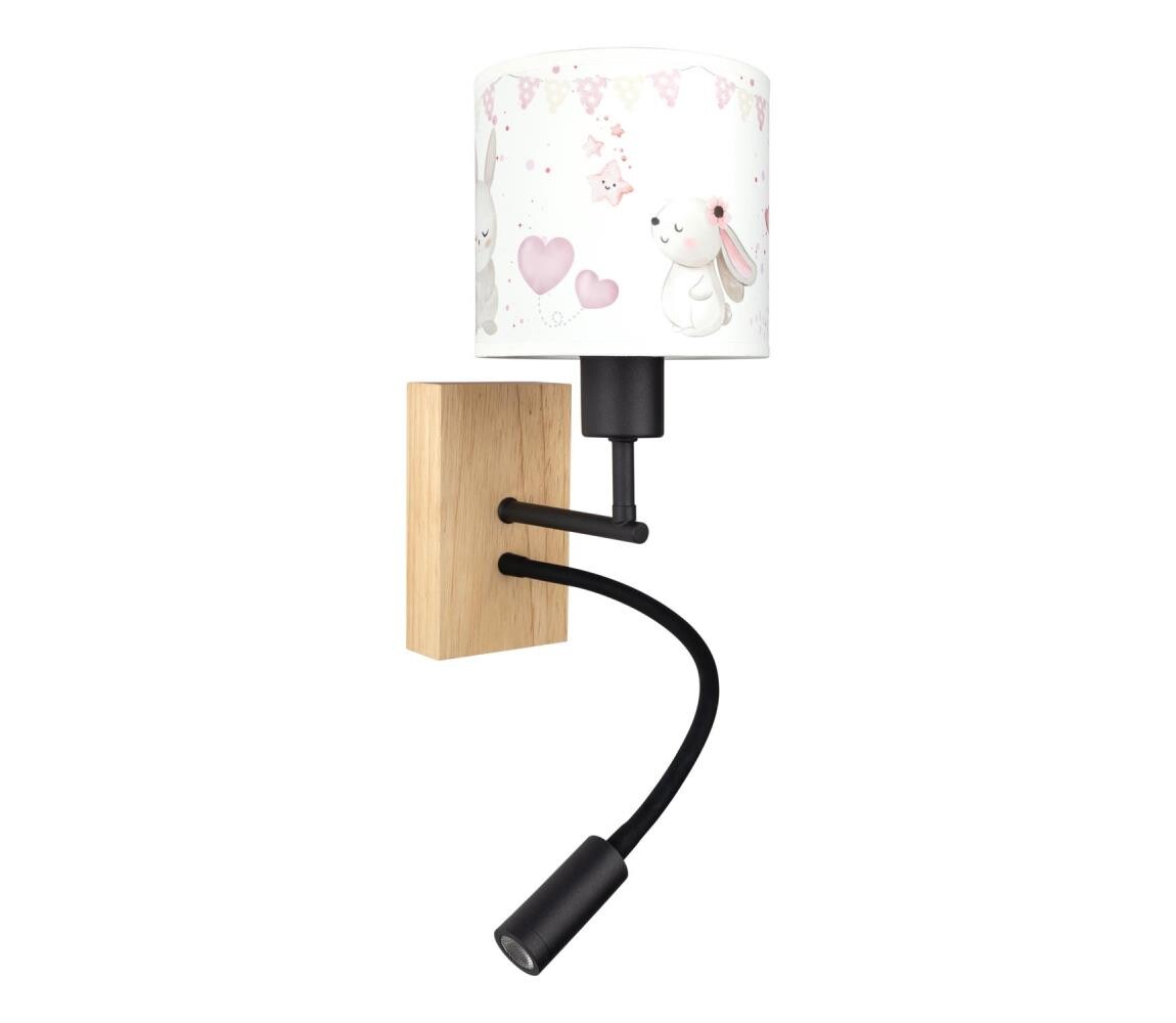 Brilagi - LED Flex. lampa BOBO WOOD 1xE27/25W/230V + LED/3W dub/čer./krém./král. BG1564+BG5589