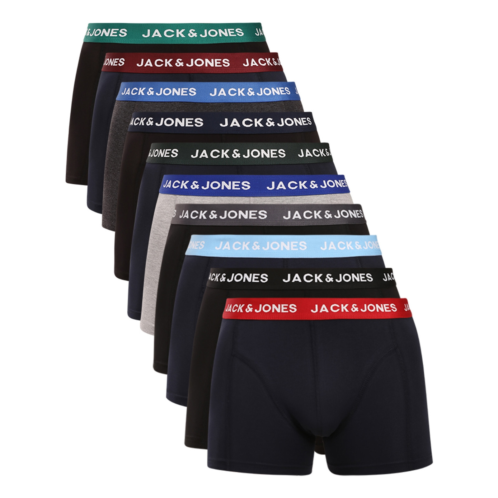 10PACK pánské boxerky Jack and Jones vícebarevné (12189937-navy/black) M, trenky / trenýrky