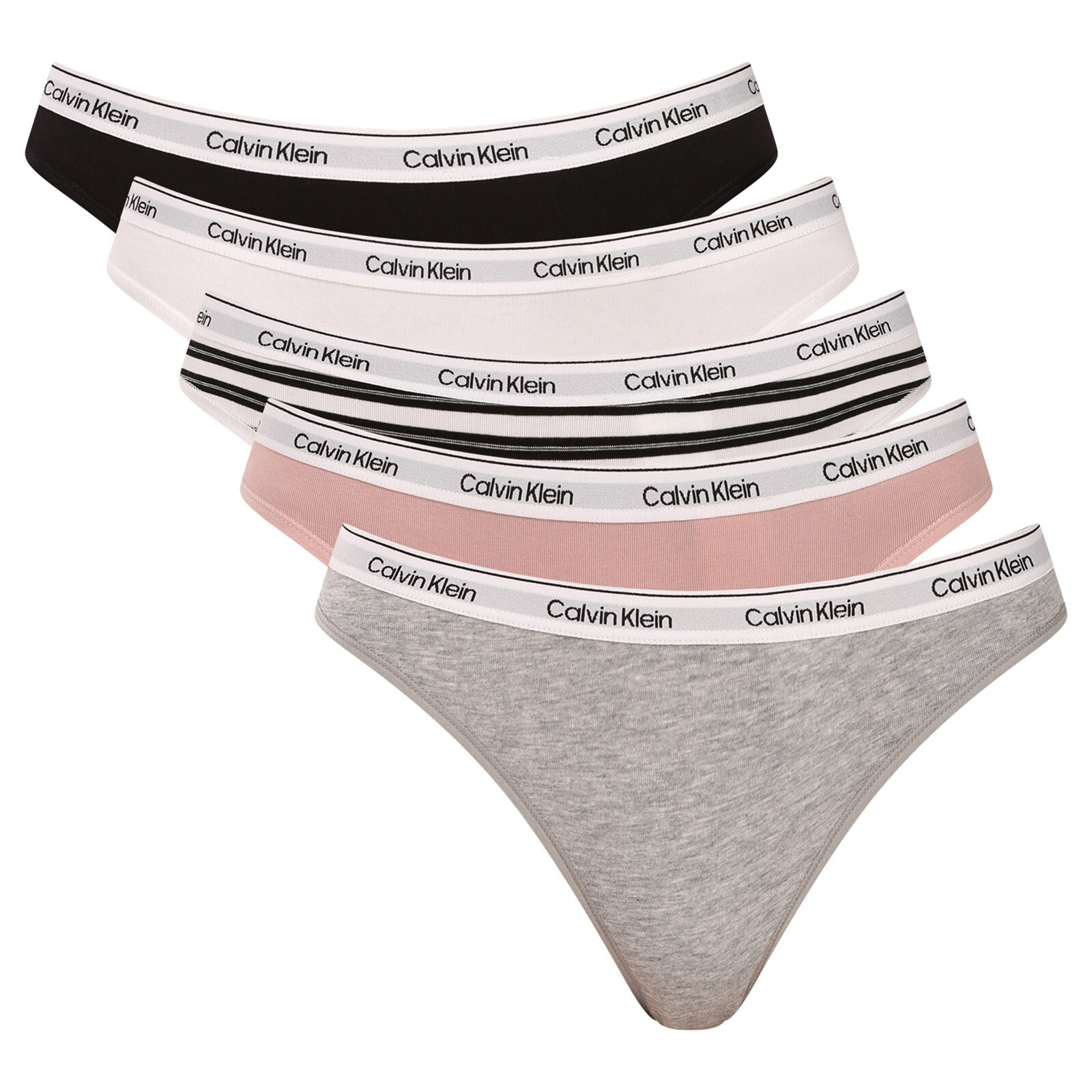5PACK dámská tanga Calvin Klein vícebarevná (QD5221-H0T) S